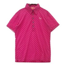 PUMA GOLF プーマゴルフ 半袖ポロシャツ 総柄 ピンク系 M [240001887548] ゴルフウェア メンズ_画像1