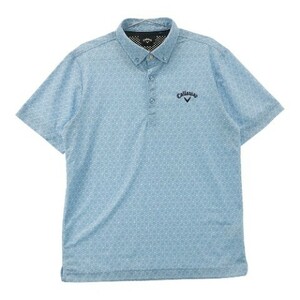 CALLAWAY キャロウェイ 2022年モデル 半袖ポロシャツ 総柄 ブルー系 L [240101034603] ゴルフウェア メンズ