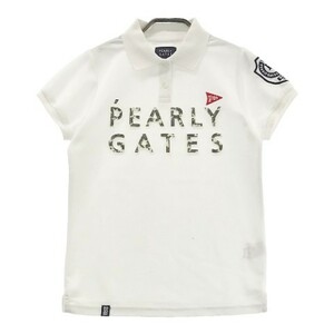 PEARLY GATES パーリーゲイツ 30周年/055-9260754 半袖ポロシャツ ワッペン ホワイト系 0 [240101036511] ゴルフウェア レディース