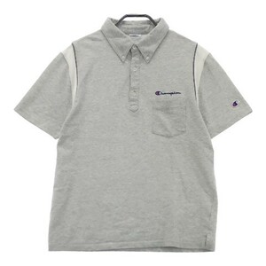 【1円】CHAMPION GOLF チャンピオンゴルフ 半袖ポロシャツ ボタンダウン グレー系 LARGE [240101018584]