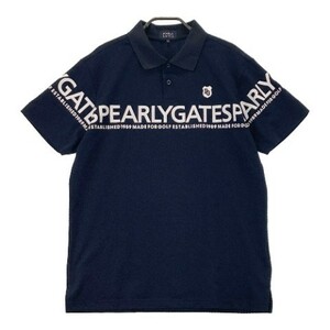 【1円】PEARLY GATES パーリーゲイツ 2021年モデル 半袖 ポロシャツ　シアサッカー ネイビー系 6 [240101084335]