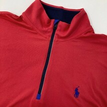 【1円】【新品】POLO GOLF ポロゴルフ ハーフジップ 長袖Tシャツ レッド系 S [240101093138]_画像3