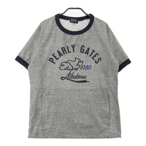 PEARLY GATES パーリーゲイツ 半袖ブルゾン ロゴプリント グレー系 4 [240001977972] ゴルフウェア メンズ