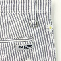 JACK BUNNY ジャックバニー ストレッチパンツ ストライプ 刺繍 総柄 ブラック系 4 [240101011424] ゴルフウェア メンズ_画像4