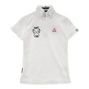LE COQ GOLF ルコックゴルフ ハーフジップ半袖Tシャツ ホワイト系 S [240001987169] ゴルフウェア レディース
