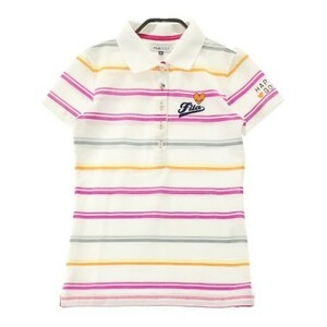 FILA GOLF フィラゴルフ 半袖ポロシャツ ボーダー柄 ホワイト系 M [240001988867] ゴルフウェア レディース