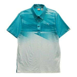 PUMA GOLF プーマゴルフ 半袖ポロシャツ 総柄 ブルー系 M [240001989455] ゴルフウェア メンズ