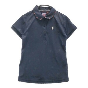ADMIRAL アドミラル 半袖ポロシャツ ロゴ 総柄 ネイビー系 S [240001990299] ゴルフウェア レディース