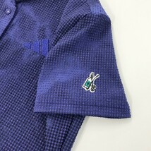 ADIDAS GOLF アディダスゴルフ 2022年モデル 半袖ポロシャツ シアサッカー 総柄 ネイビー系 OT [240001993333] ゴルフウェア レディース_画像4