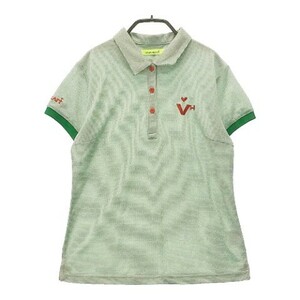 VIVA HEART ビバハート 半袖ポロシャツ 総柄 グリーン系 40 [240001995375] ゴルフウェア レディース
