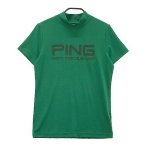 【新品】PING ピン 2022年モデル ハイネック 半袖Tシャツ グリーン系 S [240101005645] ゴルフウェア レディース