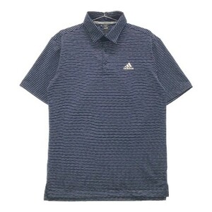 ADIDAS GOLF アディダスゴルフ 半袖ポロシャツ ボーダー柄 ネイビー系 L [240001983539] ゴルフウェア メンズ