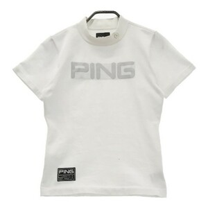 PING ピン 2023年モデル ハイネックニット半袖Tシャツ ホワイト系 S [240101014886] ゴルフウェア レディース