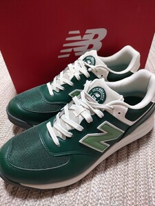 新品 未使用 New Balance ゴルフシューズ UGS574 G3 28.5cm グリーン 緑 ニューバランス 574 固定式ゴムスパイク メンズ ゴルフ