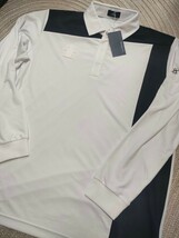 新品 定価18700 Munsingwear マンシング 長袖 ポロシャツ 3L ホワイト 白 立体ロゴ MOTION3D メンズ ゴルフ ウェア　_画像1