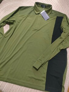  new goods regular price 18700 Munsingwear Munsingwear polo-shirt with long sleeves LL olive green solid Logo MOTION3D men's Golf wear 
