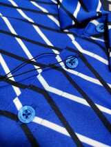 新品 定価10560 松山英樹プロ 着用 SRIXON スリクソン 半袖 ポロシャツ LL クロスパターン ブルー 青 吸汗 速乾 UVケア 遮熱 ゴルフ メンズ_画像5