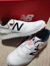 新品 定価19800 New Balance ゴルフシューズ UGB574W3 28cm ホワイト 白 BOA ニューバランス 取替式 スパイク メンズ ゴルフ_画像1