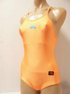 4083 良好★鮮やかオレンジ色 スイミング ジュニア 競泳水着 150サイズ