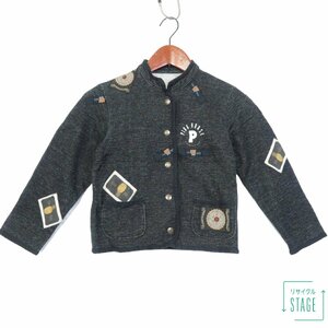 BABY PINK HOUSE* jacket feather weave cardigan? Kids size M size 110? badge fully! Bear - fully! black series z6244