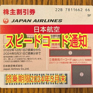 毎日10 分スピード通知 JAL 日本航空 株主優待券 1枚/2枚/3枚/4枚〜9枚 国内 航空券 割引 搭乗期限24年5月末まで(28d