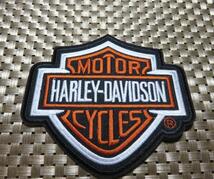 DX黒枠橙白◇新品ハーレーダビッドソン Harley-Davidson　刺繍ワッペン◇アメリカ　大型二輪車　オートバイ　バイク　ロック◎◎ミリタリー_画像5