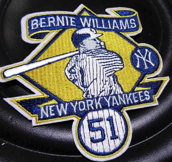 金紺BW51NY◎新品MLBニューヨークヤンキースNew York Yankeesバーニー・ウィリアムスBernie Williams＃51野球ベースボール刺繍ワッペン激渋