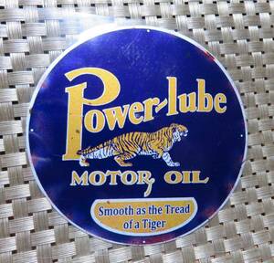 猛虎ST紺橙◆新品パワールーブモーターオイル　ガソリン　POWER LUBE MOTOR OIL VINTAGE RETRO　ステッカー　シール防水◎自動車　DIY倉庫