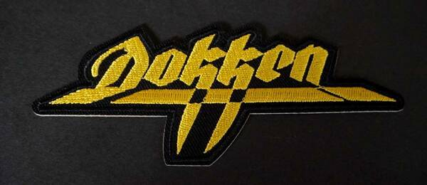 黄黒DK英語■新品『Dokken ドッケン 』ヘヴィメタル・バンド　 刺繍ワッペン◇激渋◎映画 ムービー 音楽 ミュージック◆◇ミリタリー