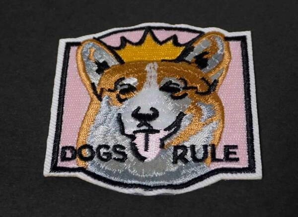 《犬王様の規則》■新品『DOGS RULE』犬 可愛い CUTE 刺繍ワッペン■ミリタリー ファッション■洋服・衣類・衣服DIY■《幸せアイテム》