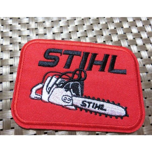 《赤SH》激渋◆新品STIHLスチール刺繍ワッペン◆アウトドアパワーツール、チェンソー/ トリマー◎アメリカ DIY 山林業 農業 工事関係者