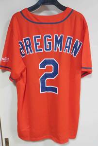 海外L橙■古着MLBヒューストン・アストロズHouston Astrosアレックス・ブレグマン　Alex Bregman２番ユニフォーム■■野球　メジャーリーグ