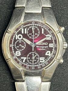 0001-0203 1円出品 腕時計 SEIKO セイコー CHRONOGRAPH クロノグラフ 100M WATER RESISTANT 10BAR 7T62-0DZ0 クォーツ 不動品 稼動未確認