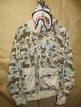 エイプ A BATHING APE SAND CAMO BIG POCKET OVERSIZED SHARK FULL ZIP HOODIE シャーク　迷彩　ジップアップ　パーカー S_画像2