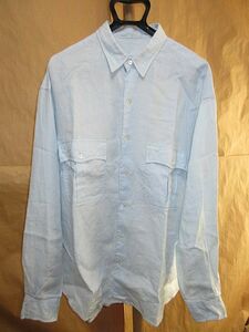 ポータークラシック　Porter Classic　別注　ロールアップ リネン シャツ　LINEN ROLL UP SHIRTS　L ブルー