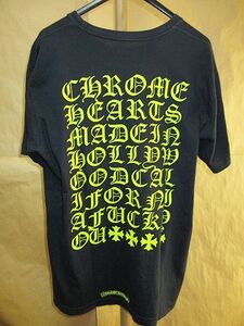 クロムハーツ　CHROME HEARTS　Neon Back Print S/S Tee ネオン　ロゴ　プリント　Tシャツ　黒　L 　国内正規品