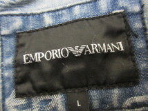 エンポリオ　アルマーニ EMPORIO ARMANI 22AW ロゴ　ジャガード　ブリーチ　デニム　オーバーサイズ　シャツ　ジャケット　L_画像6