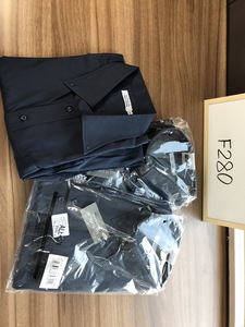 アトリエサンロクゴ 長袖シャツ 3枚セット メンズ Yシャツブラック 無地 ワイシャツ 飲食店 制服 y9-7-9-1-3set 首回り45cm裄丈85cm