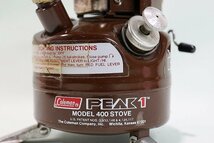 【質Banana】Coleman PEAK1 MODEL400 STOVE コールマン ピーク1 ストーブ 1980-10製造 着火確認済み 現品限り♪_画像2