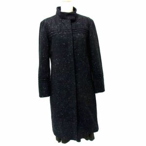  beautiful goods #ICEBERG JEANS Iceberg tweed long coat stand-up collar cashmere . Italy made lady's 