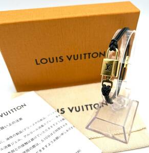  прекрасный товар LOUIS VUITTON Louis Vuitton M8138F браслет *LVpado блокировка аксессуары браслет кожа черный женский 