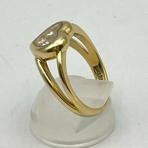 Chopard ショパール ハッピーダイヤモンドリング 指輪 750 K18 イエローゴールド 13号 磨き仕上げ済みの画像4