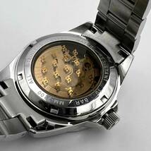 MUSK ムスクMM-2100 GMT 自動巻き メンズ 腕時計 裏スケ デイト 24時間表示付き 白文字盤 稼働品 現状品_画像4