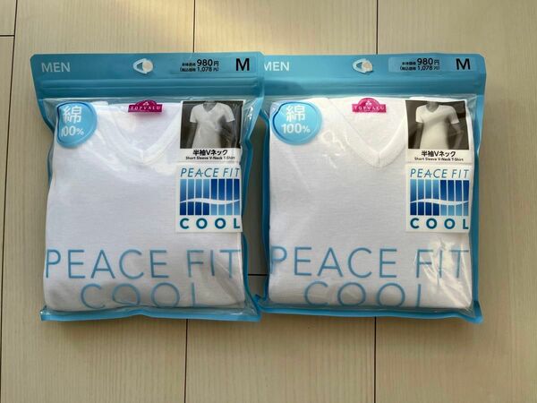 【新品未使用】半袖Vネックシャツ　PEACE FIT COOL 2枚