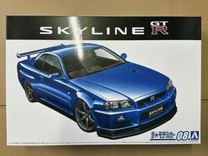 【未開封品】青島文化教材社 1/24 ザ☆モデルカー No.08 ニッサン BNR34 スカイラインGT-R V-specⅡ '02プラモデル アオシマ《まとめ対応》