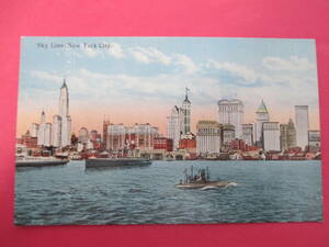 　ニューヨーク　スカイライン　アンティークポストカード No1780