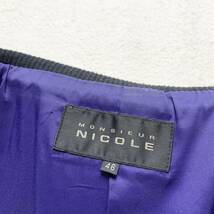 ムッシュニコル【極上のゴートレザー】MONSIEUR NICOLE ライダースジャケット 革ジャン ブルゾン 山羊革 スキン ブラウン 茶 M ラム シープ_画像5