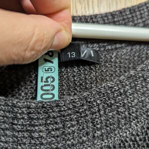 INDIVI 昨季美品 杢グレー コットン混 七分袖チュニックカットソー 大きいサイズ 42 13号 12号 LL XL 春素材ニット インディヴィの画像4