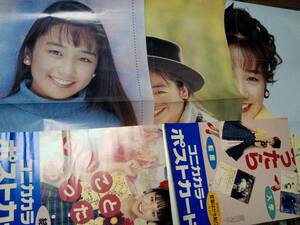 西田ひかる　折りたたみポスター　5枚セット　近代映画・付録（3枚）　1994年頃　コニカカラー店頭POP（2枚）