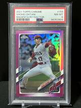 2021 Topps Chrome Magenta Refractor 399枚限定 大谷翔平 PSA8_画像1